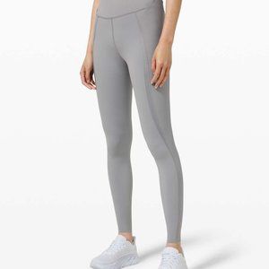 Lululemon Gloss Trim run Super-High Rise Tight 28” Rhino Grey Size 6 NWOT